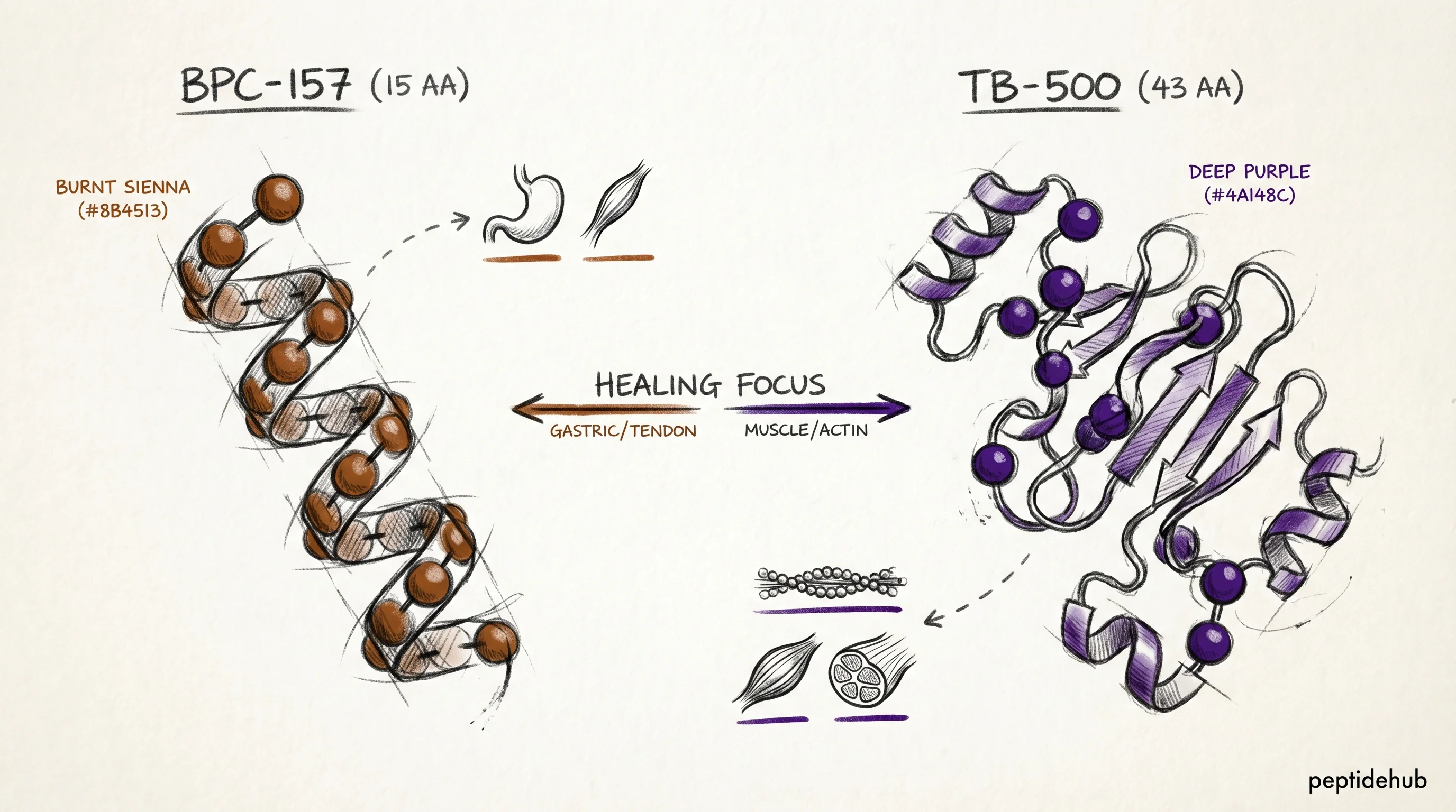 Header illustration for BPC-157 vs TB-500: Key Differences for Research