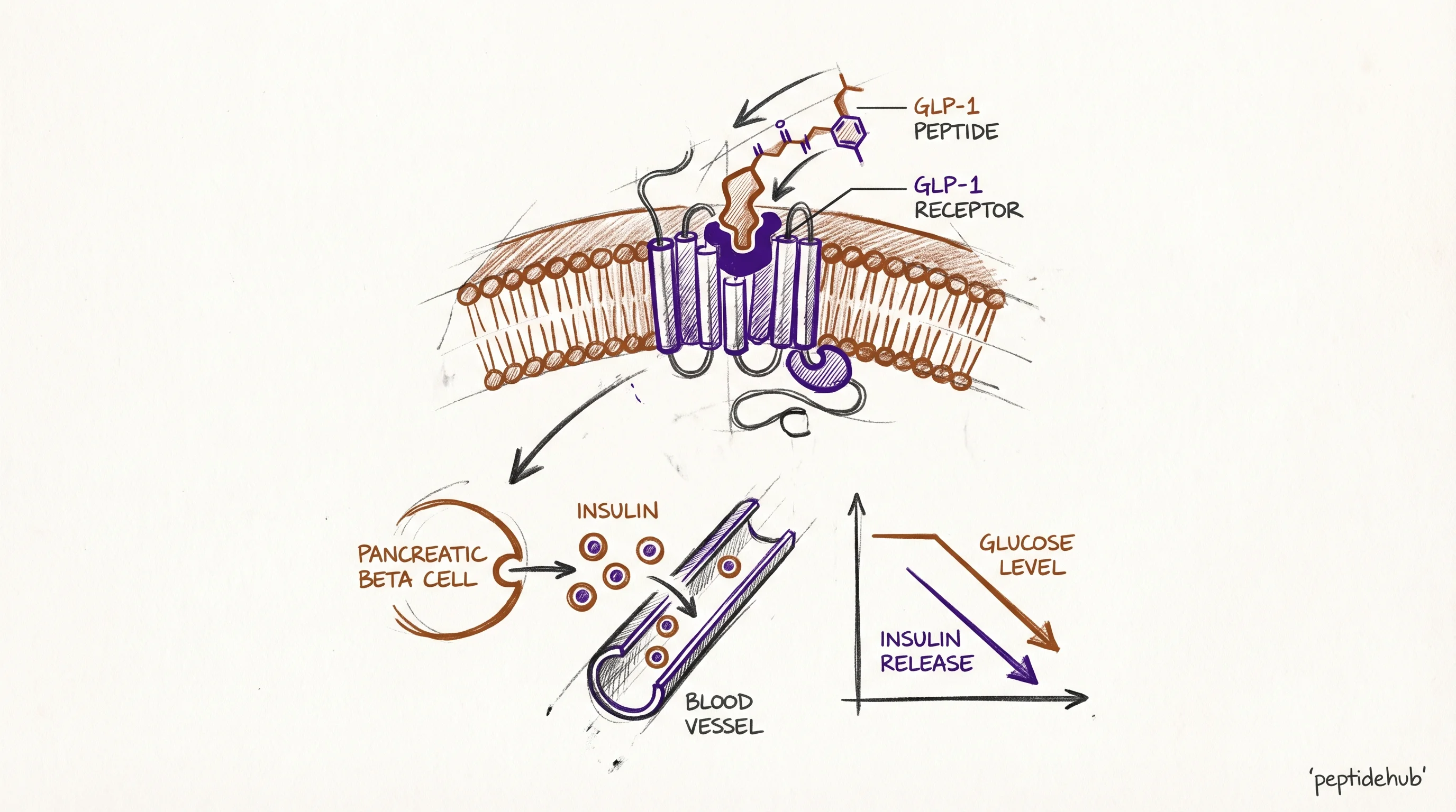 Header illustration for The Complete Guide to GLP-1 Peptide Research