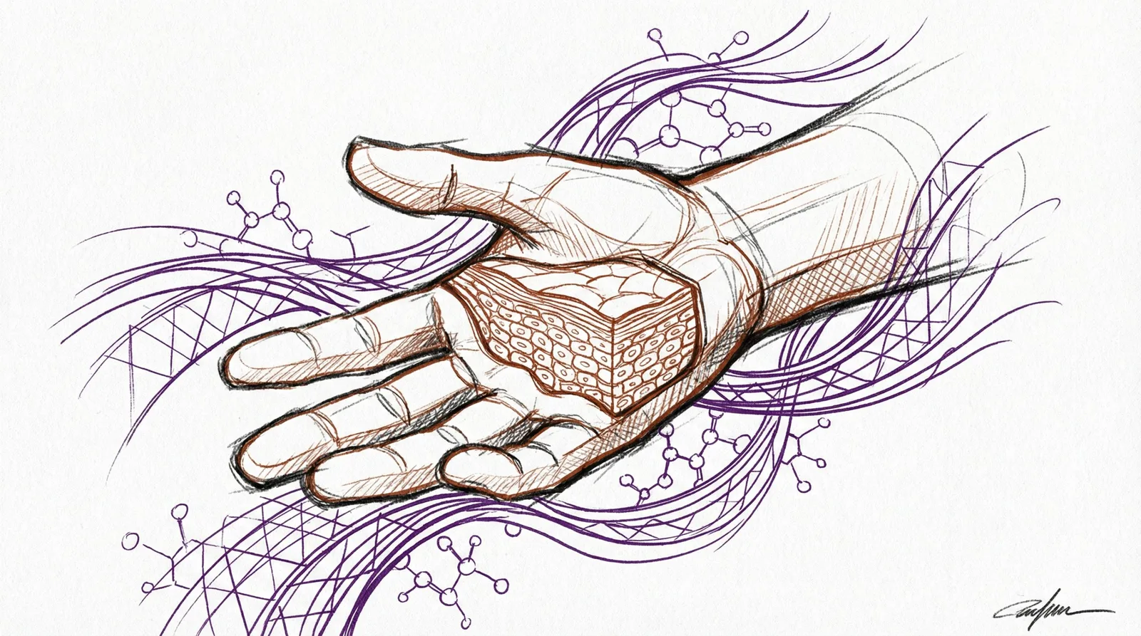 Header illustration for Healing Peptides: BPC-157, TB-500, GHK-Cu, and Regenerative Research