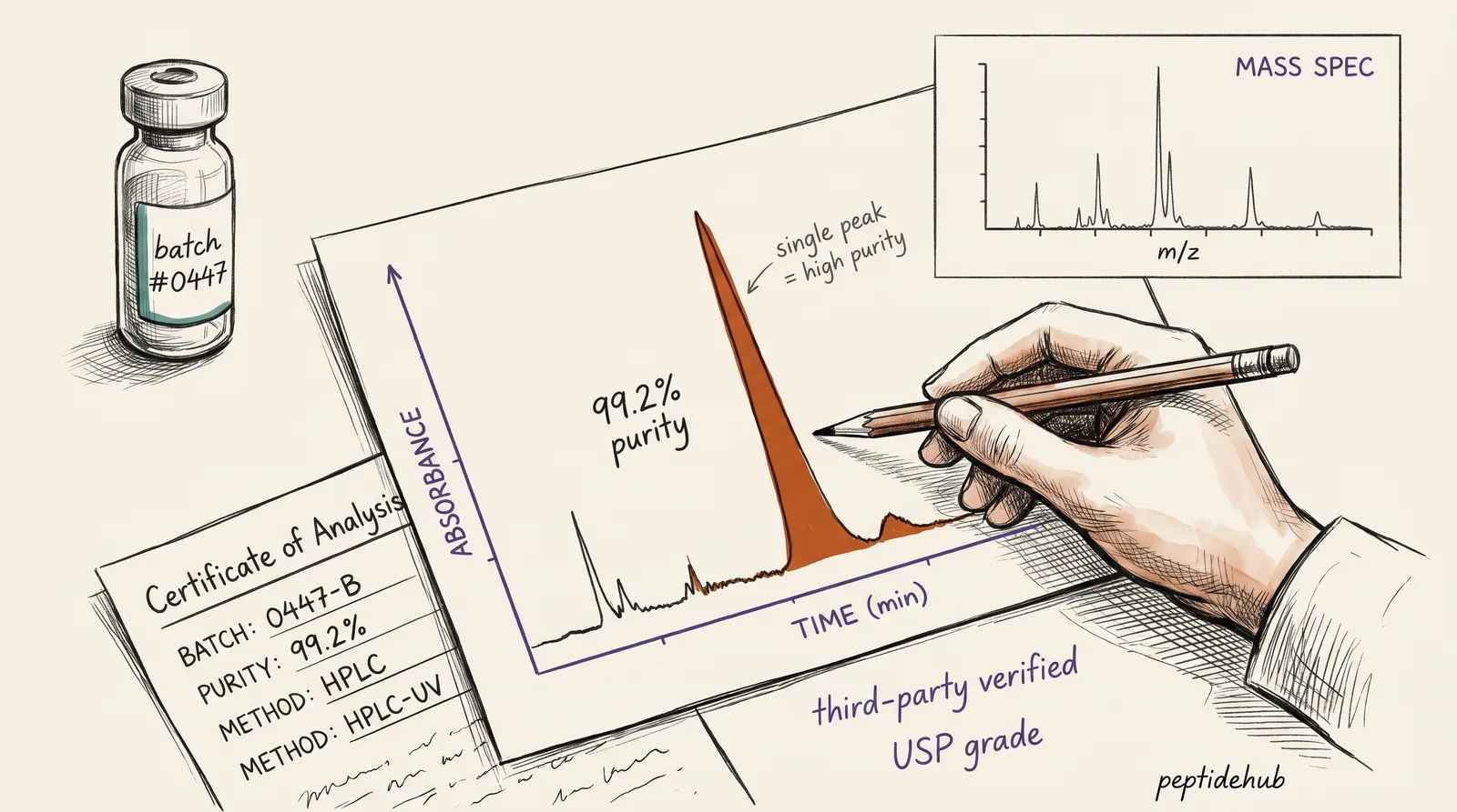 Header illustration for Peptide Quality: How Third-Party Testing Protects Your Research