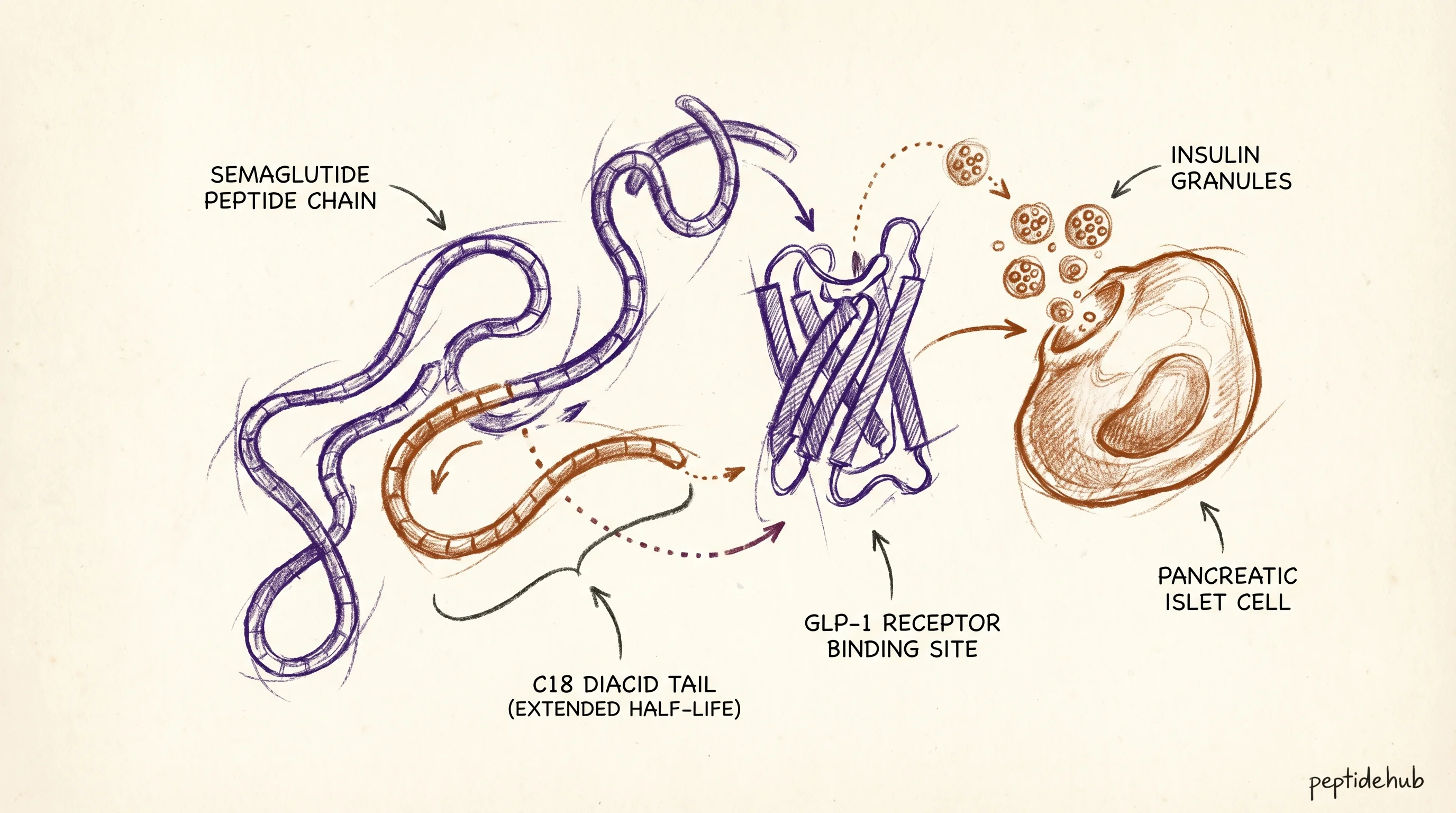Header illustration for Semaglutide Research Guide: GLP-1 Agonist Mechanism and Studies