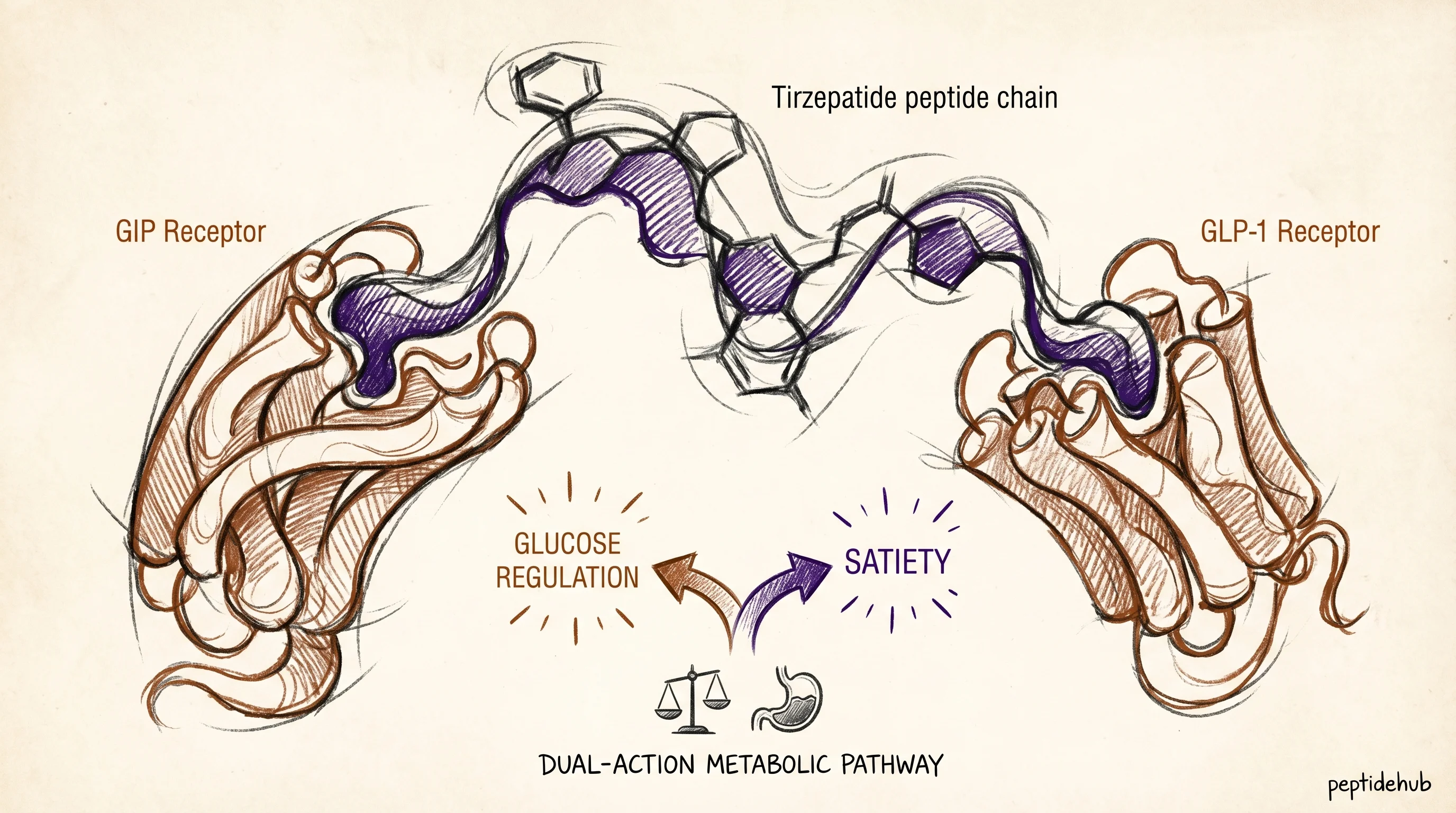 Header illustration for Tirzepatide Research Guide: Dual GIP/GLP-1 Agonist Science